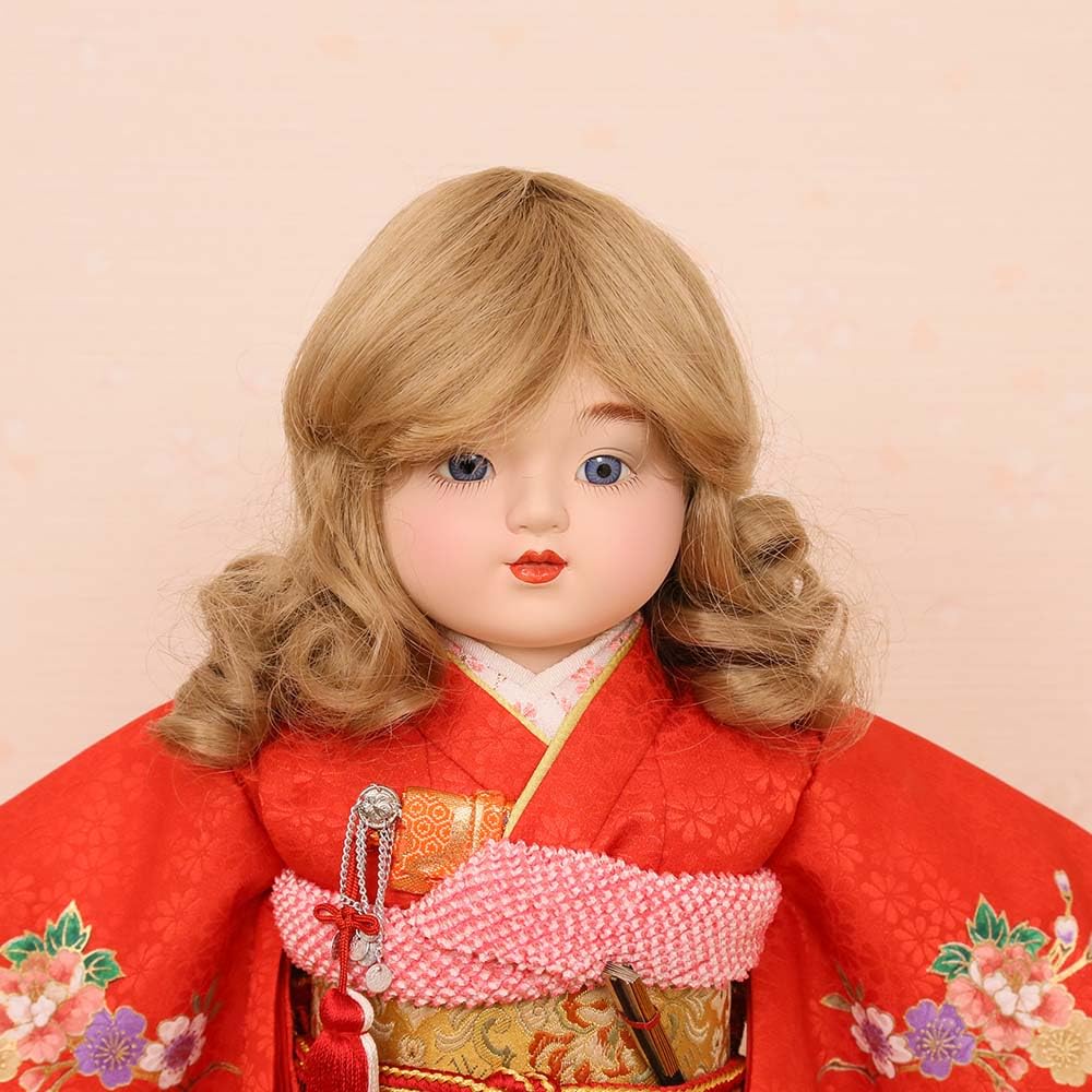 Amazon | 市松人形 齊藤公司作 13号 金彩友禅 13d-73a-blue 雛人形